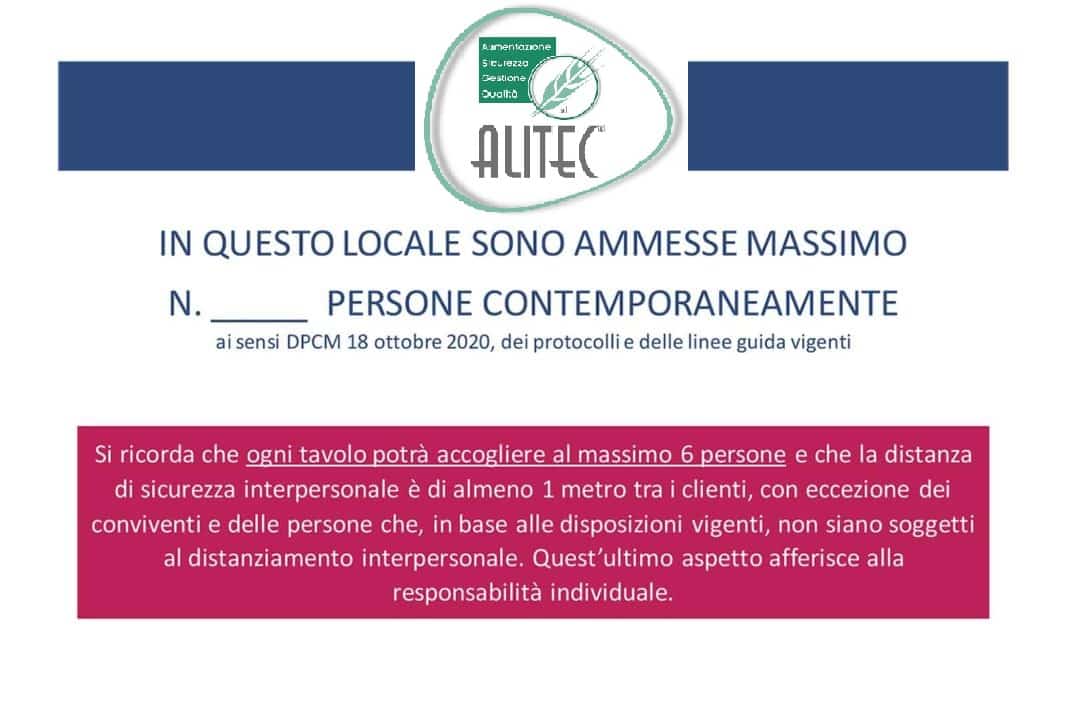 cartello capienza locali